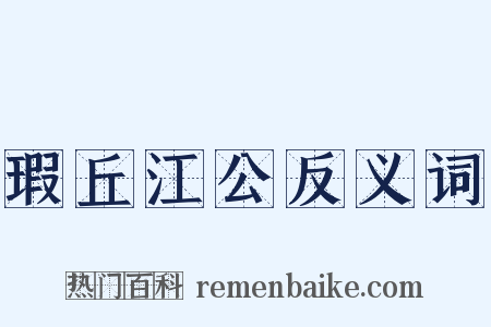 瑕丘江公反义词是什么意思的图片